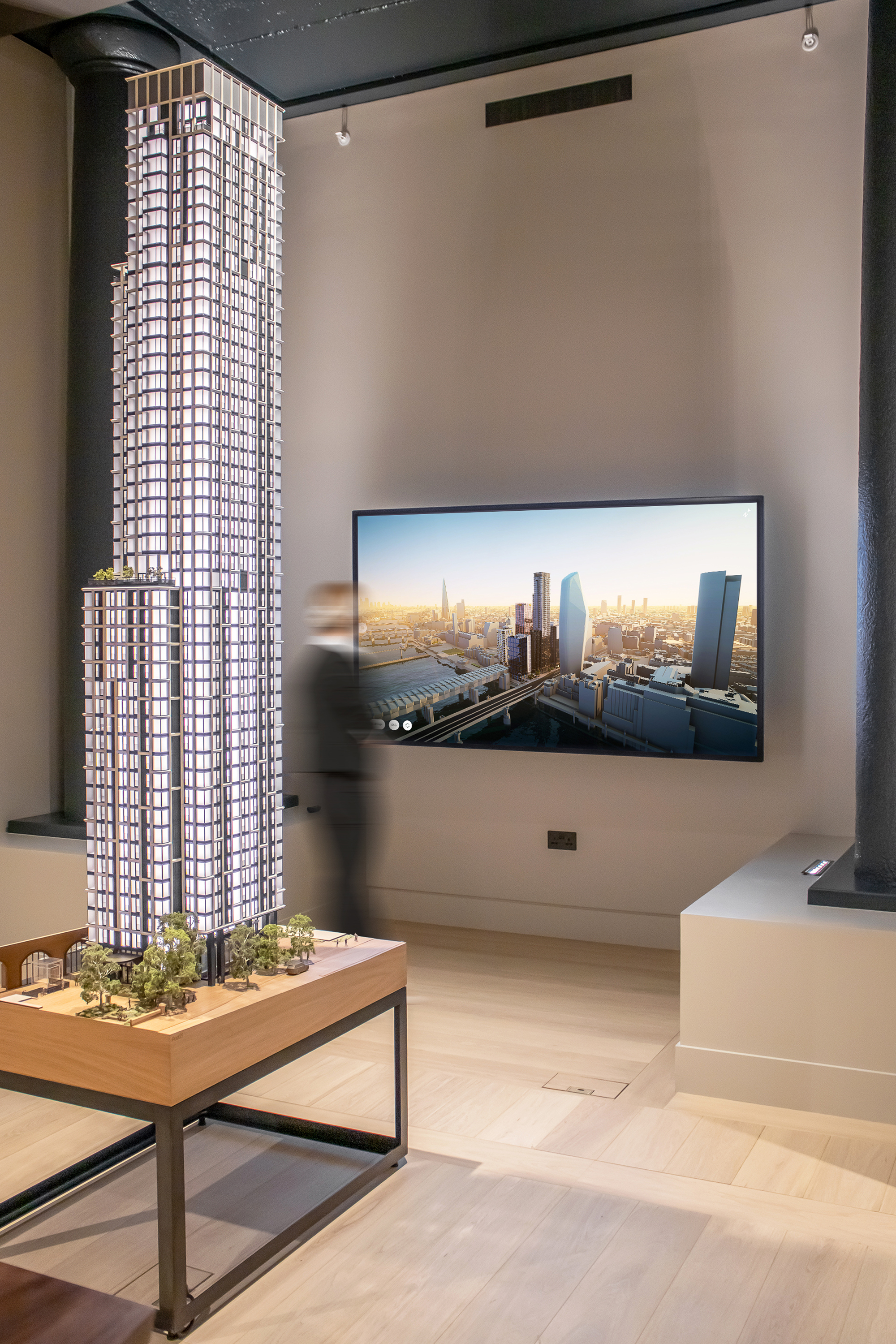 Bankside Yards marketing suite interactive 3D master plan experience on touch screen